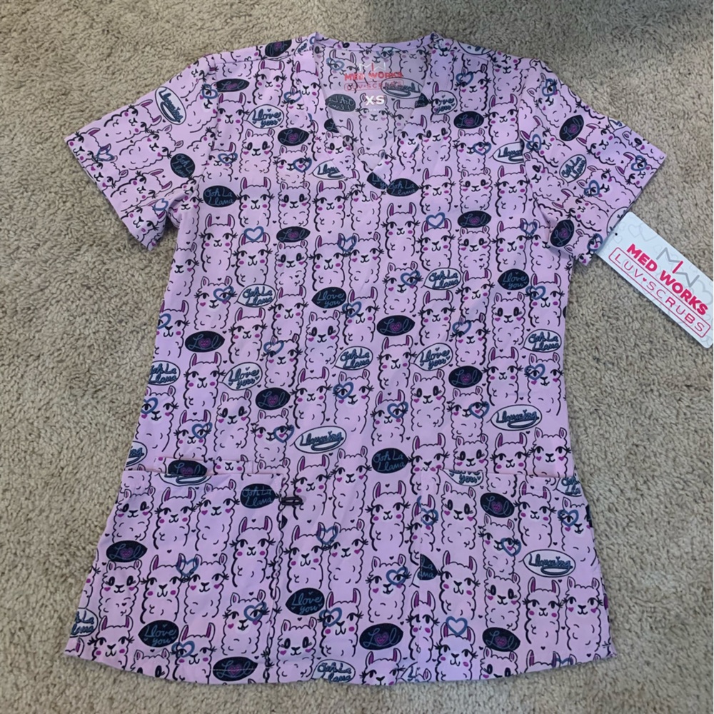 Medworks Llama Scrub Top